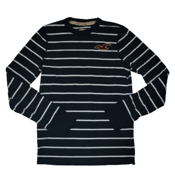 Hollister 2Pc Mens Striped Shirts Bundle Value Pack Long Sleeve Blue Size Small - Picture 3 of 10